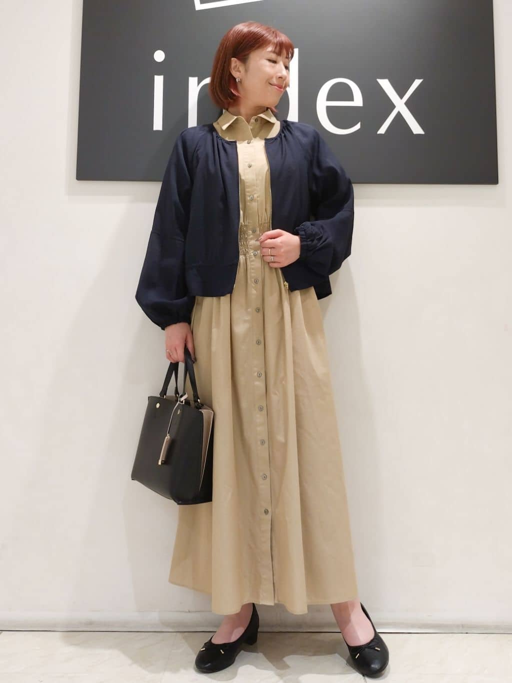 n.さんの「index｜◆ノーカラーペプラムブルゾン【洗濯機洗い可】」を使ったコーディネート