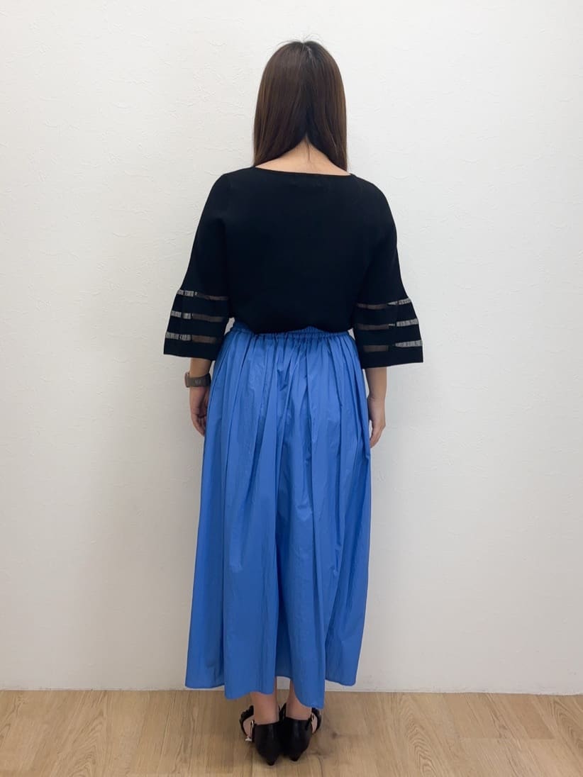 Haruさんの「OPAQUE.CLIP｜◆《6色展開》シアーボーダーフレアスリーブニット【洗濯機洗い可】」を使ったコーディネート