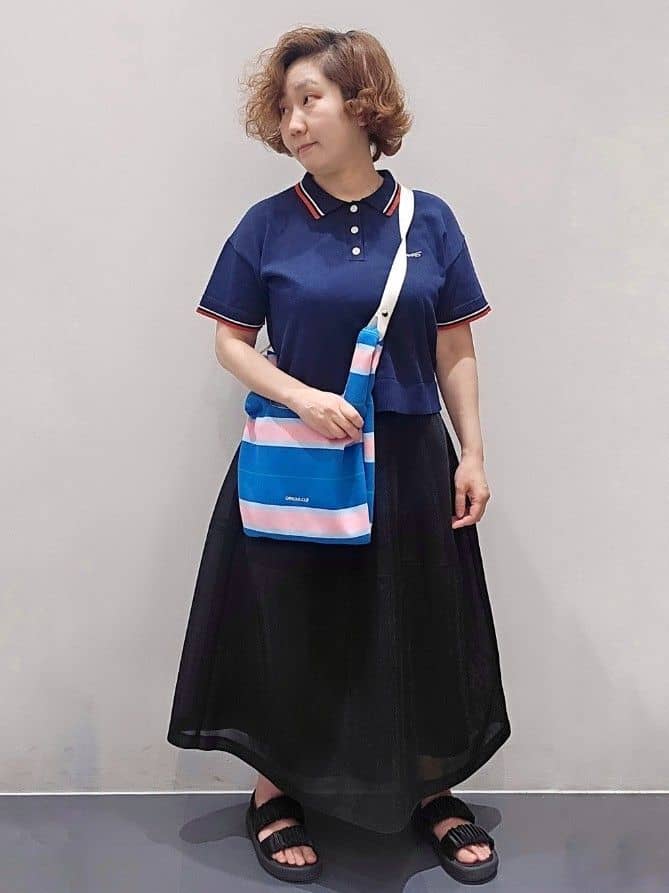 ゆきをさんの「OPAQUE.CLIP｜◆ロゴ刺繍ポロニット【洗濯機洗い可／抗ピル】」を使ったコーディネート