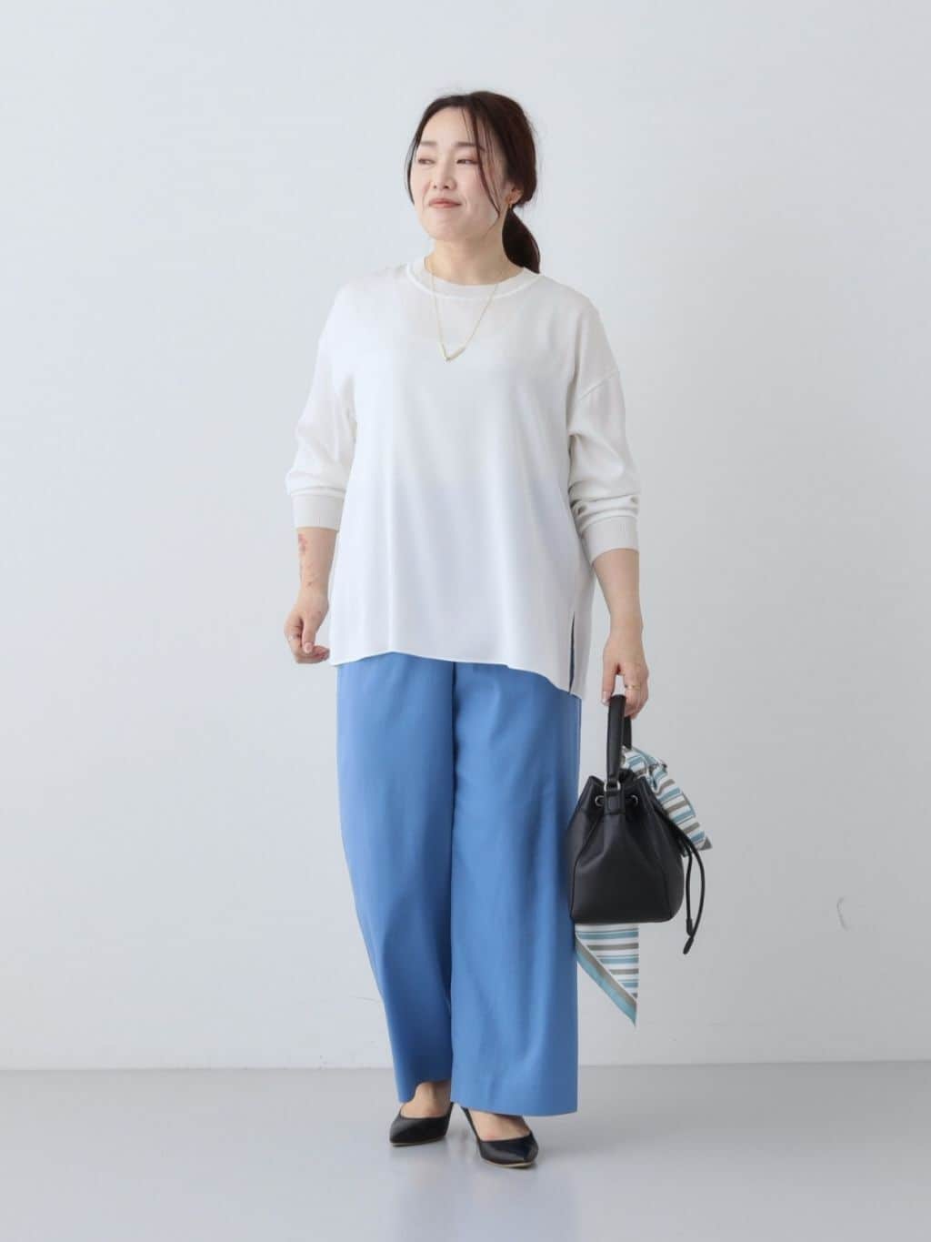 kaoさんの「INDIVI｜◆【洗える】異素材ドッキングトップス」を使ったコーディネート