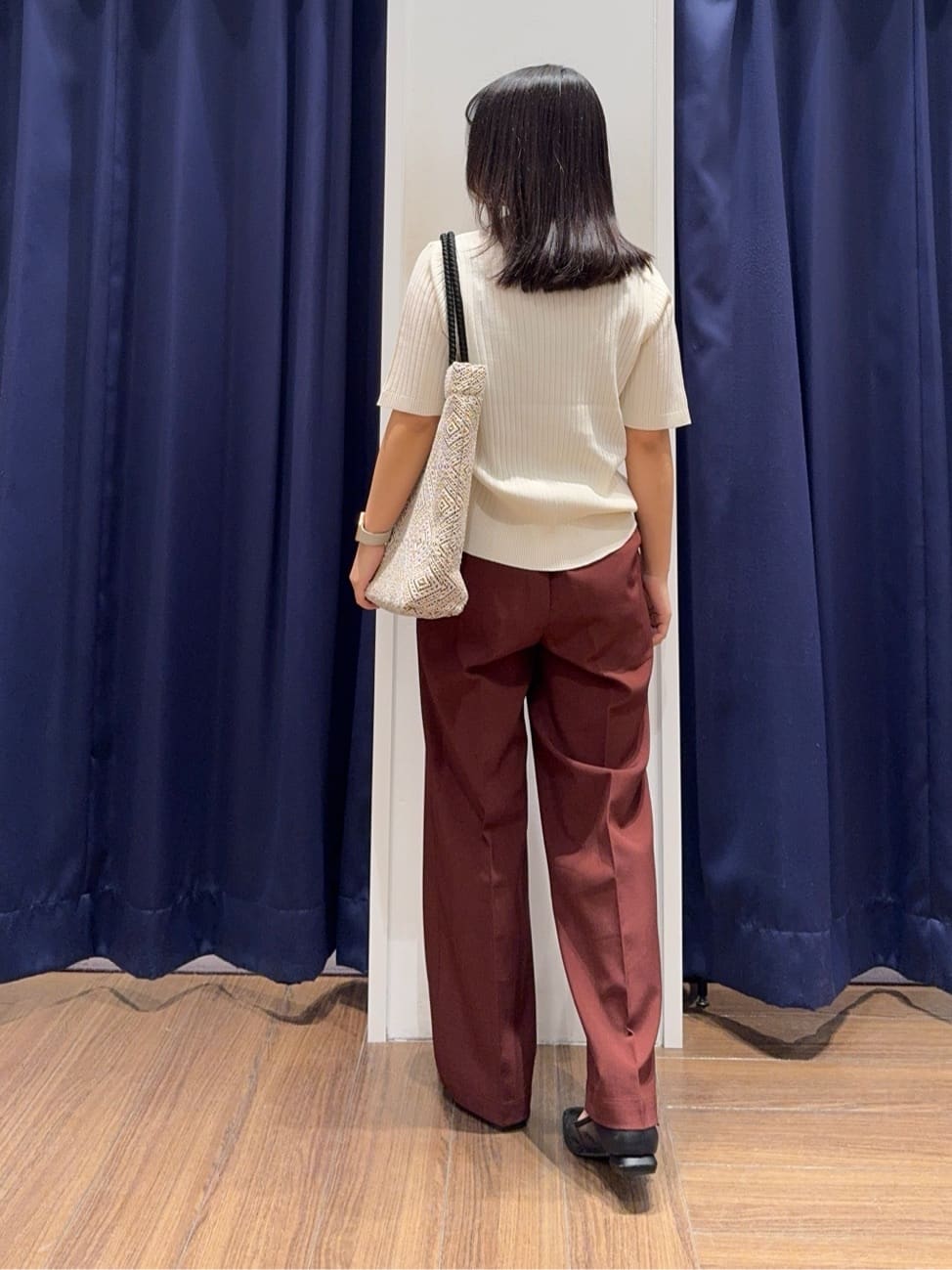 cherryさんの「THE SHOP TK｜◆リブニットポロシャツ【洗濯機OK】」を使ったコーディネート