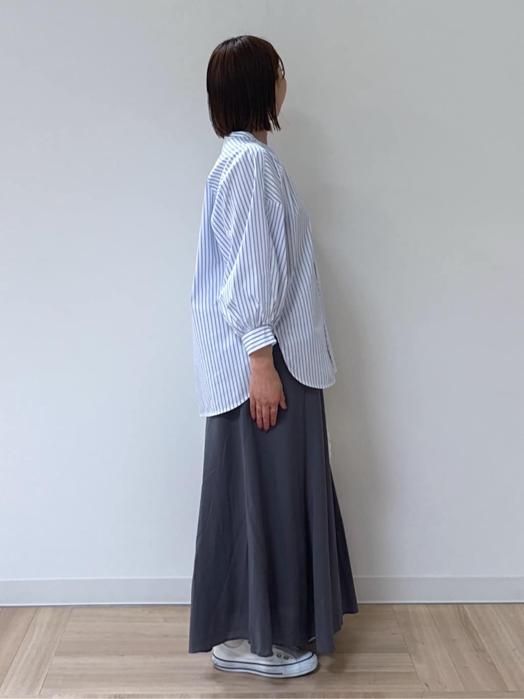 amiさんの「Reflect｜◆【夏SALE／E‐QUALITY／手洗い可】ストライプシャツ」を使ったコーディネート