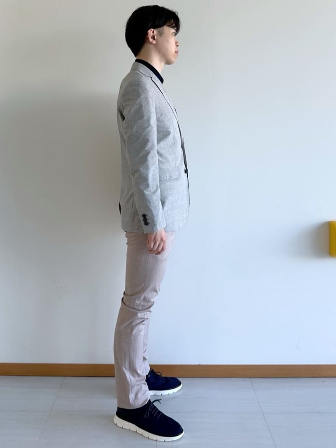 イッシーさんの「TAKEO KIKUCHI｜【抗菌防臭】COOL DOTS（R）ドビープリント ジャケット」を使ったコーディネート