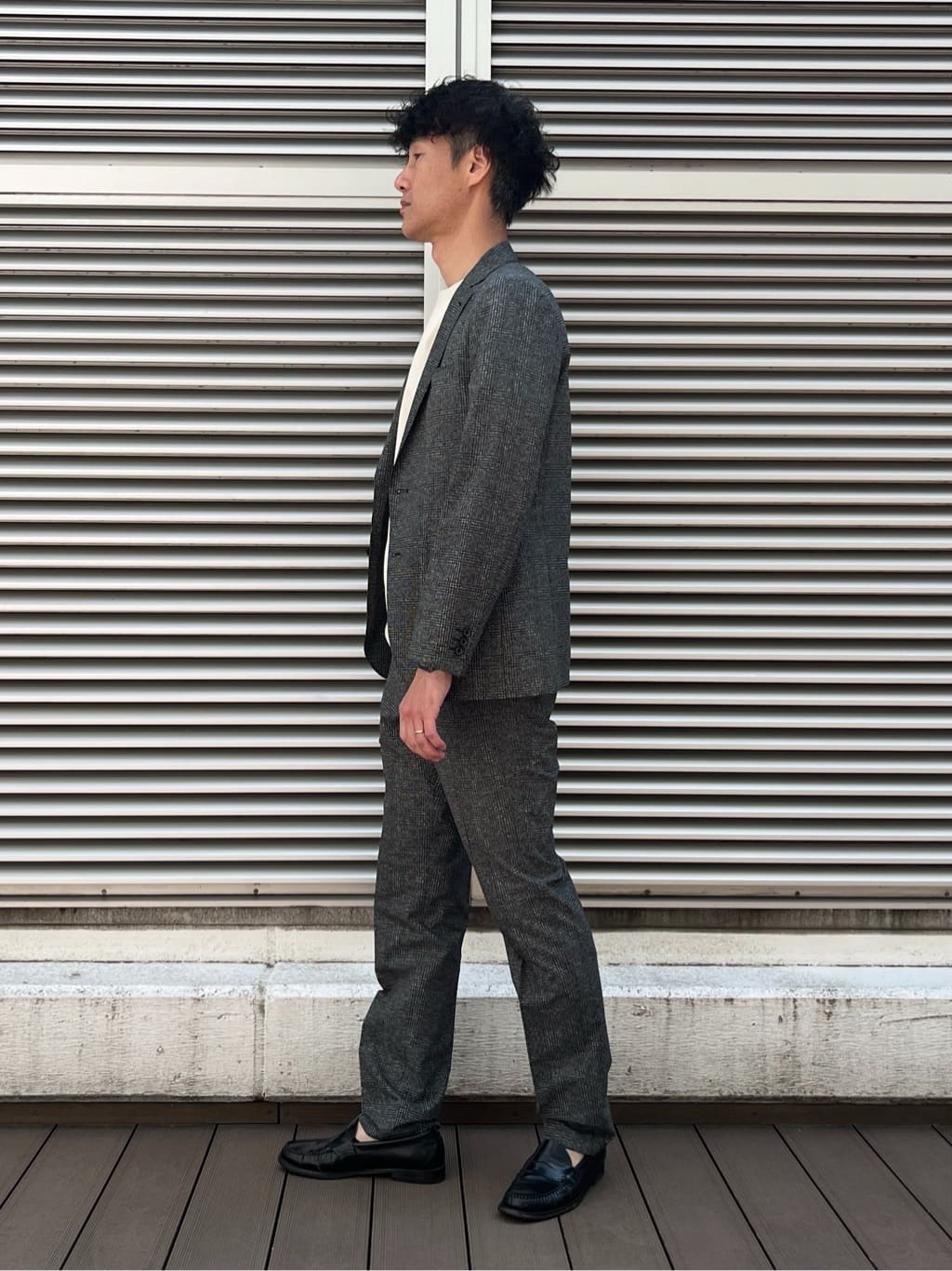mutoさんの「TAKEO KIKUCHI｜【抗菌防臭】COOL DOTS（R）ドビープリント ジャケット」を使ったコーディネート