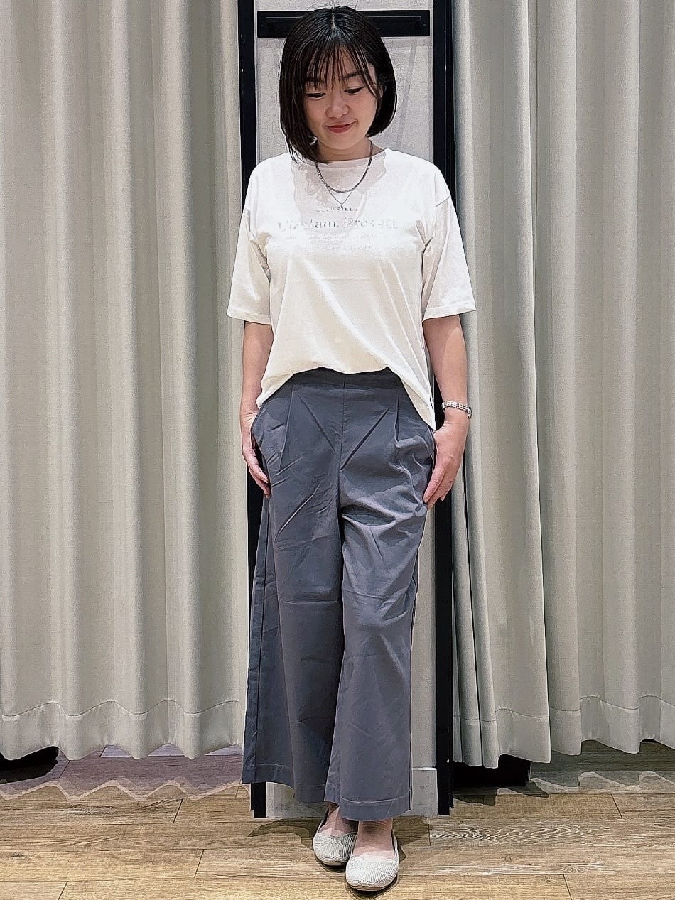 amamaさんの「grove｜【冷感】サマーハイパーストレッチワイドパンツ」を使ったコーディネート