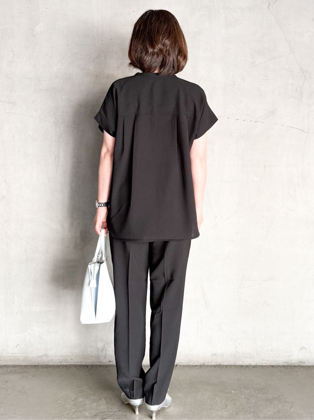 O.Kさんの「OPAQUE.CLIP｜《7色展開／SS-LLサイズ》ストレッチスキッパーブラウス／セットアップ対応【洗濯機洗い可／防シワ】」を使ったコーディネート