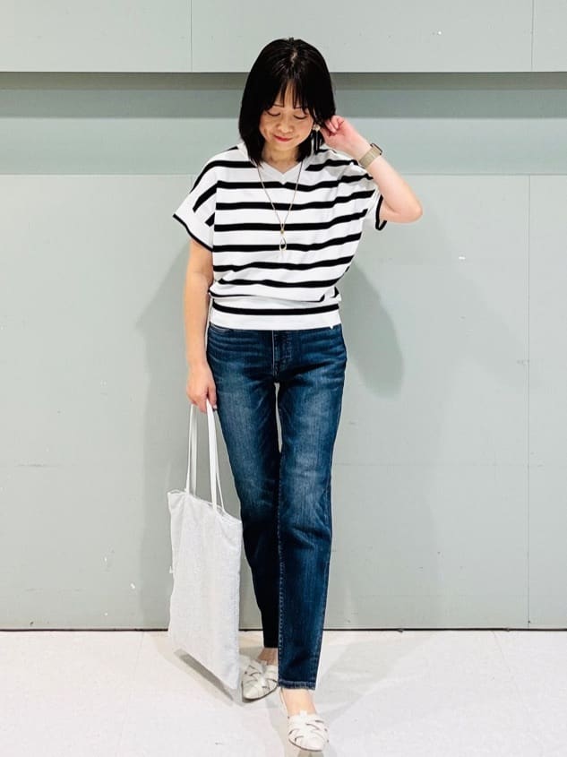 makiさんの「UNTITLED｜【Healthy DENIM&times;UNTITLED】別注 R Mrytle（リマートル）テーパードデニム」を使ったコーディネート
