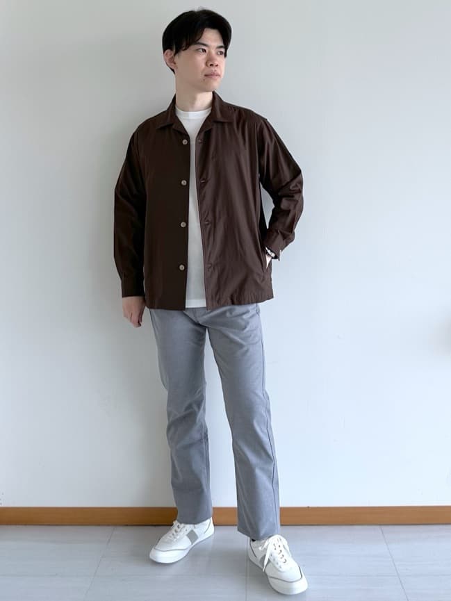 イッシーさんの「TAKEO KIKUCHI｜【Made in JAPAN】播州織 ストレッチ パンツ」を使ったコーディネート