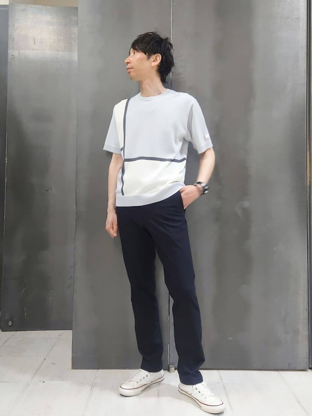kawamuさんの「TAKEO KIKUCHI｜【360&deg;ストレッチ／セットアップ対応】None Of Stress パンツ」を使ったコーディネート