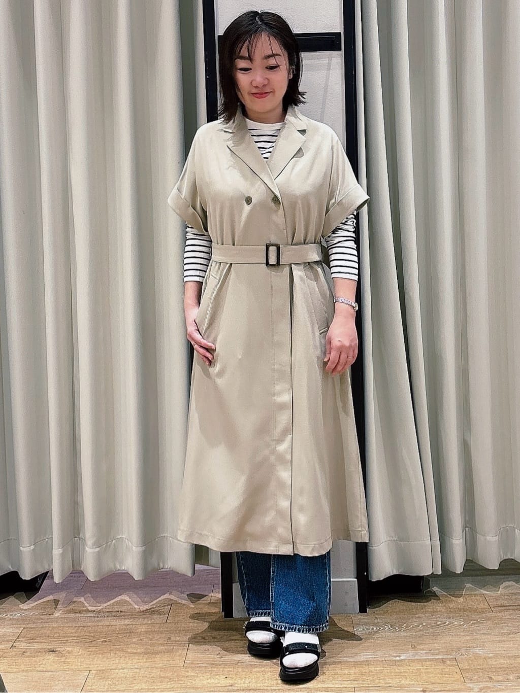 amamaさんの「grove｜【Lee&times;grove別注】STRAIGHT DENIM PANTS」を使ったコーディネート