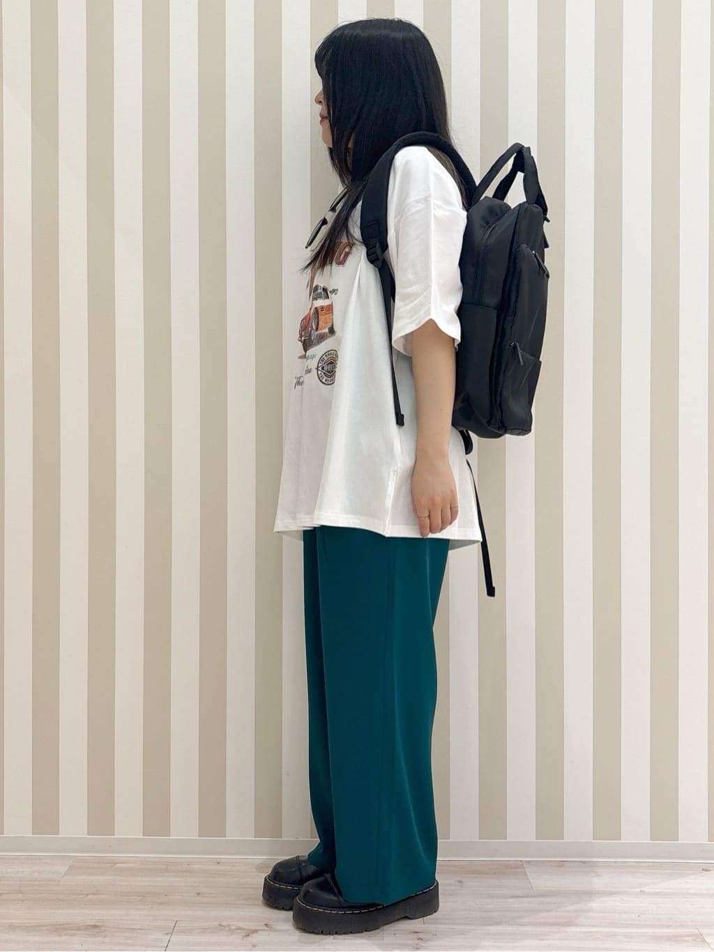 まろんさんの「SHOO･LA･RUE｜◆【洗える/ひんやり/UV/SS-3L】さらさらぷるんワイドパンツ」を使ったコーディネート