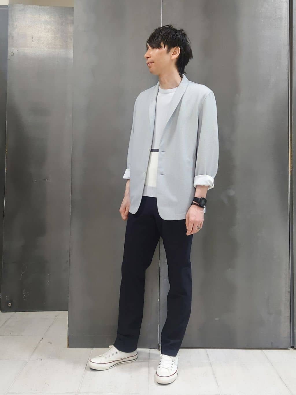 kawamuさんの「TAKEO KIKUCHI｜【360&deg;ストレッチ／セットアップ対応】None Of Stress パンツ」を使ったコーディネート