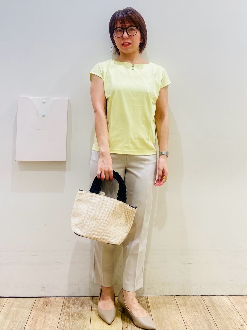 YUKOさんの「index｜ストレッチテーパードパンツ【洗濯機洗い可／吸水速乾／防シワ】」を使ったコーディネート