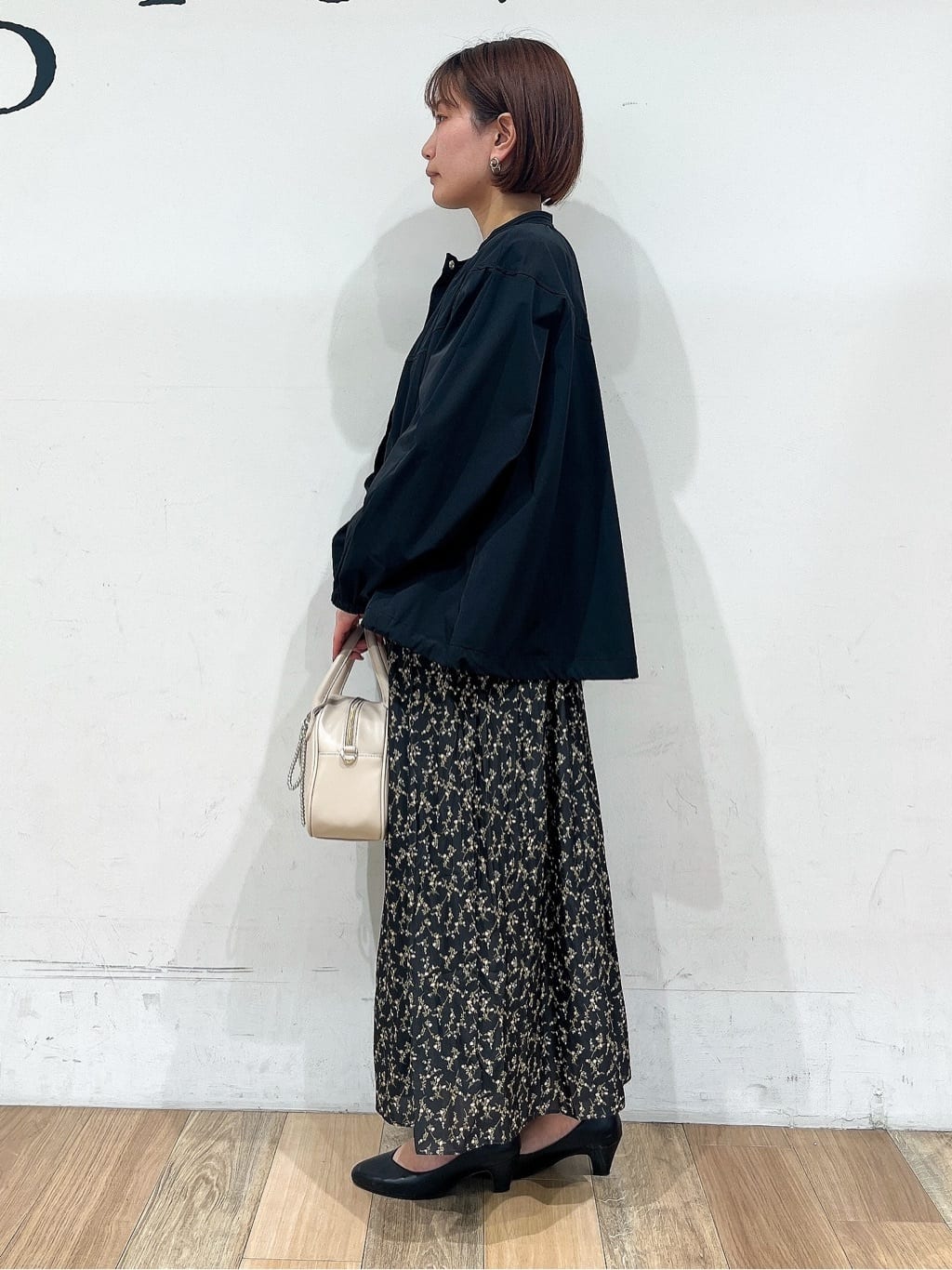 山さんさんの「grove｜メタルパーツローファーパンプス【晴雨兼用】」を使ったコーディネート