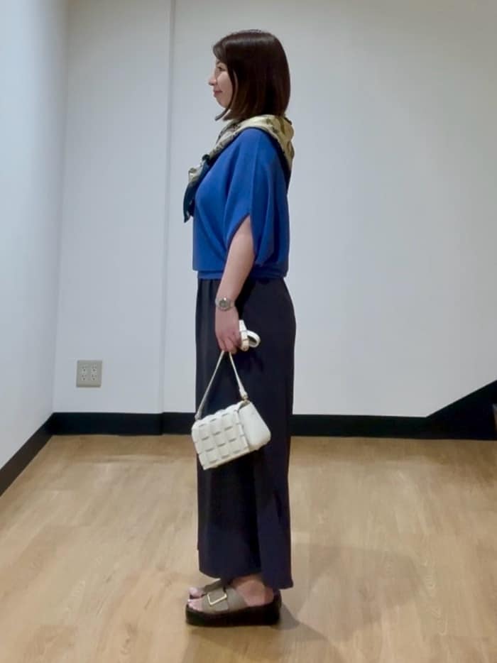 MIKIKOさんの「UNTITLED｜◆【体型カバー/清涼感】ドルマンスリーブ プルオーバーニット」を使ったコーディネート