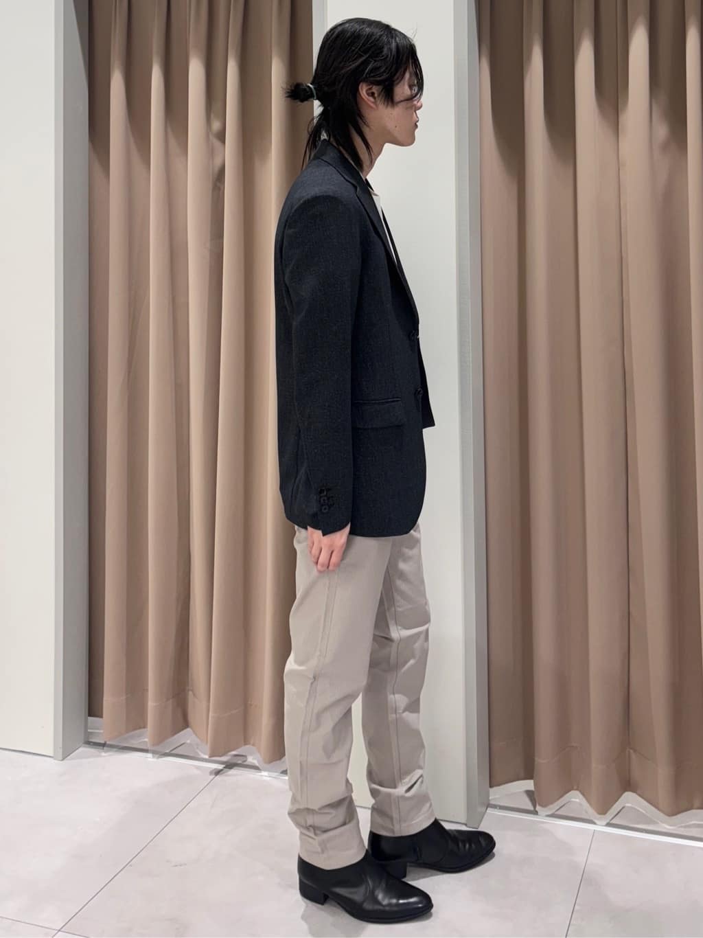うらしーさんの「THE SHOP TK｜【オールシーズン穿ける！】7DAYSストレッチへリンボンパンツ　ON&hArr;OFF兼用」を使ったコーディネート