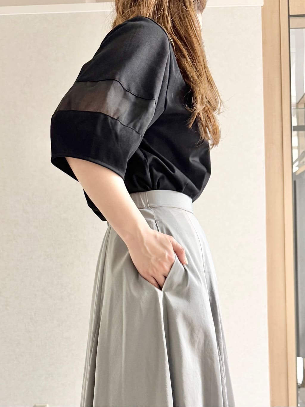 sayuさんの「UNTITLED｜◆【二の腕カバー/接触冷感】袖オーガンジープルオーバー」を使ったコーディネート