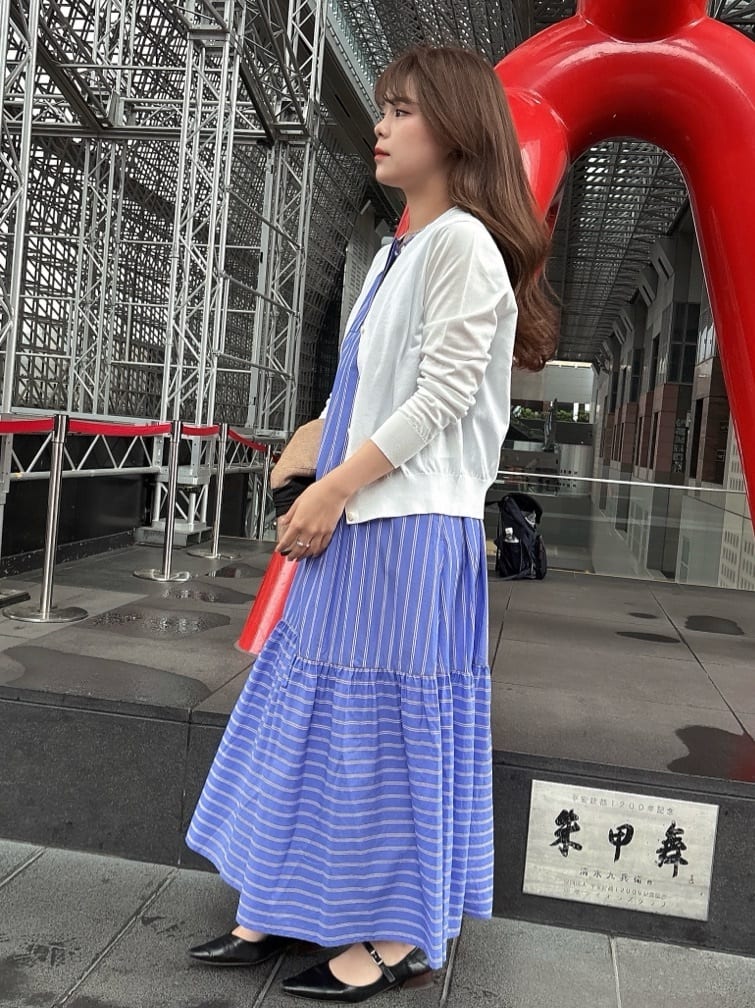 R.Kさんの「UNTITLED｜◆【洗える/夏ワンピ】ストライプワンピース」を使ったコーディネート