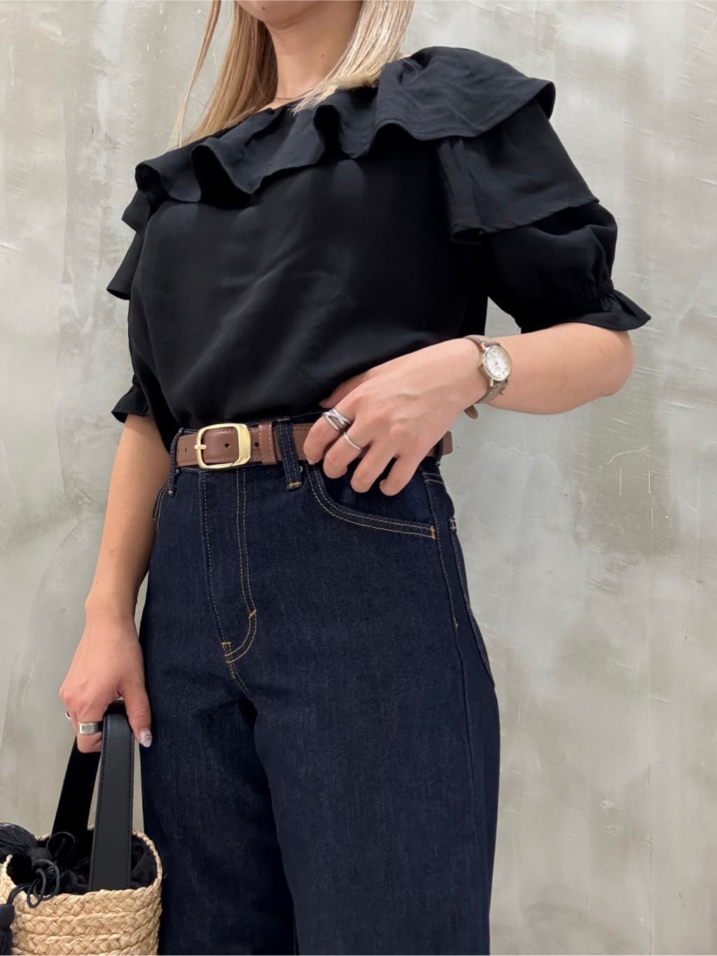 minaさんの「grove｜【Lee&times;grove別注】WIDE DENIM PANTS」を使ったコーディネート