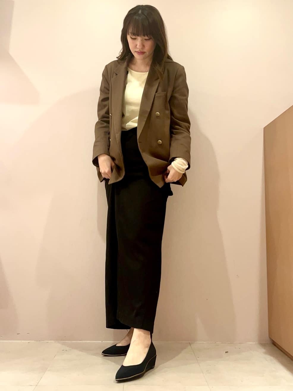 Oさんの「ESPERANZA｜ポインテッドウェッジパンプス」を使ったコーディネート