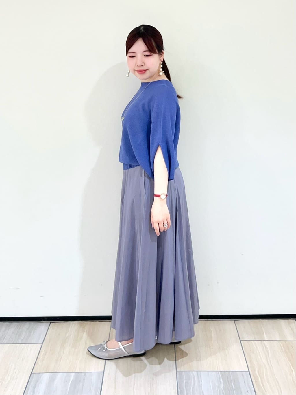 Mitsukiさんの「UNTITLED｜◆【体型カバー/清涼感】ドルマンスリーブ プルオーバーニット」を使ったコーディネート