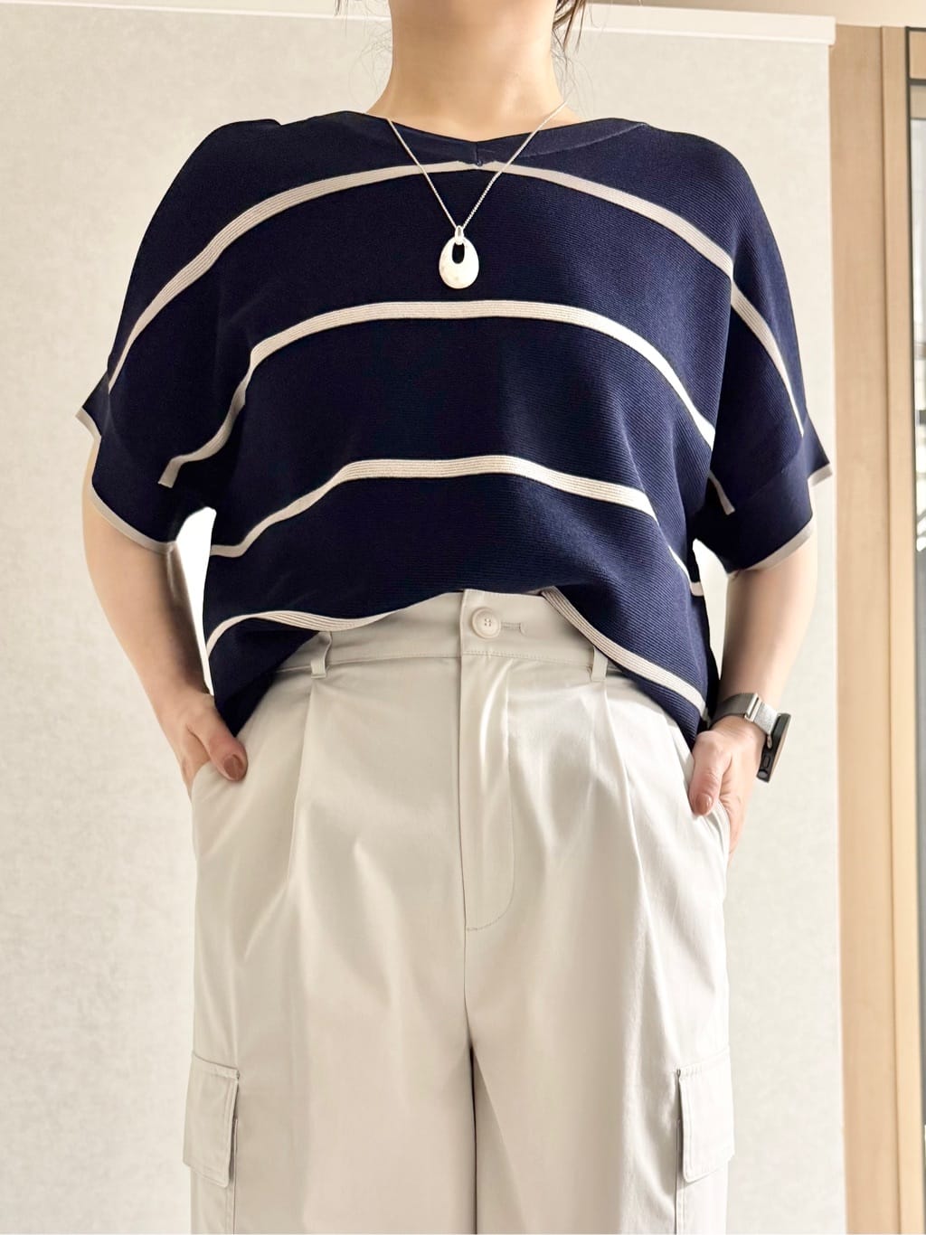 sayuさんの「UNTITLED｜◆【洗える/スポーティー】ストレートカーゴパンツ」を使ったコーディネート