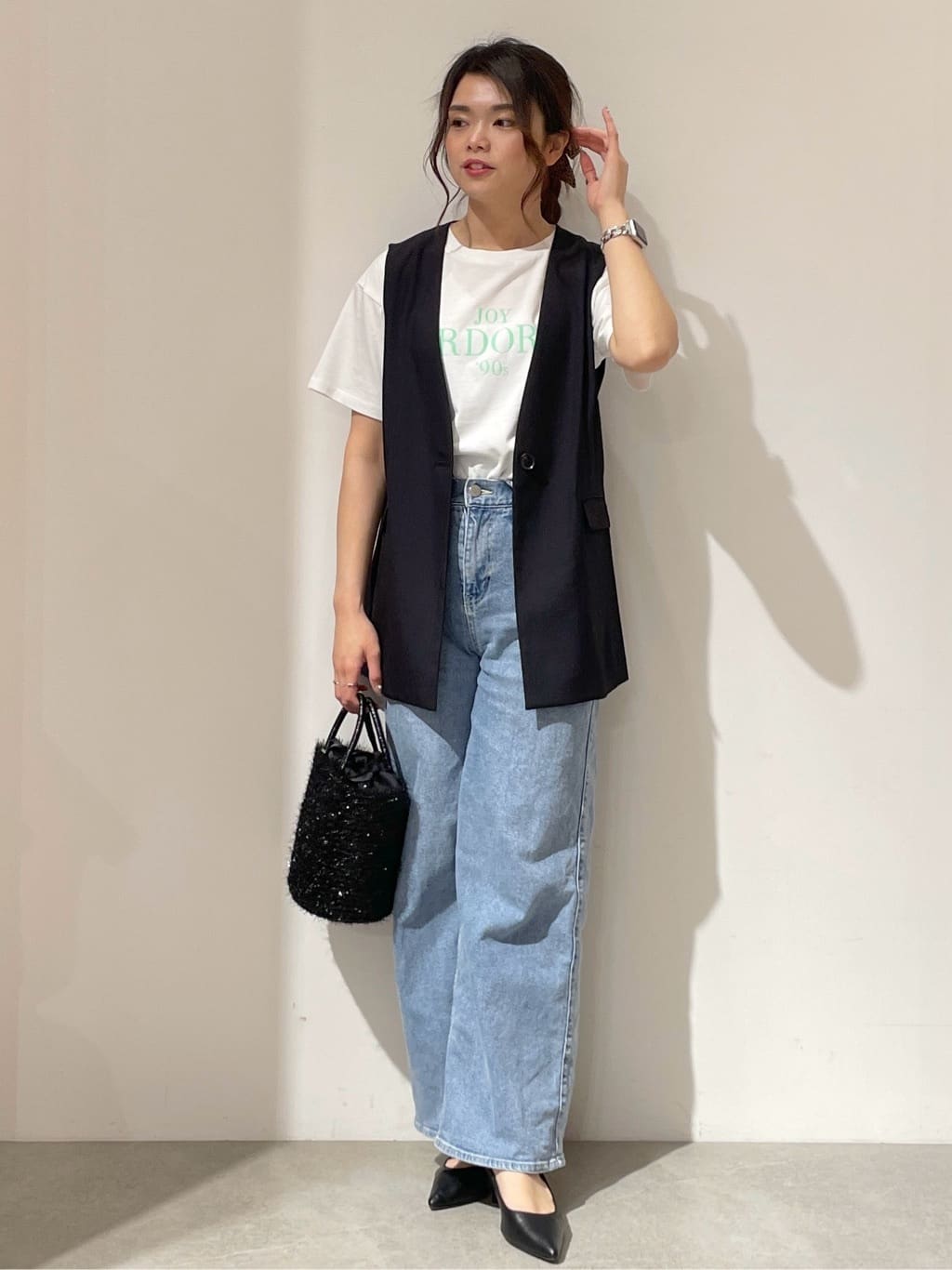 kanahoさんの「OPAQUE.CLIP｜◆フロッキーロゴTシャツ【洗濯機洗い可】」を使ったコーディネート