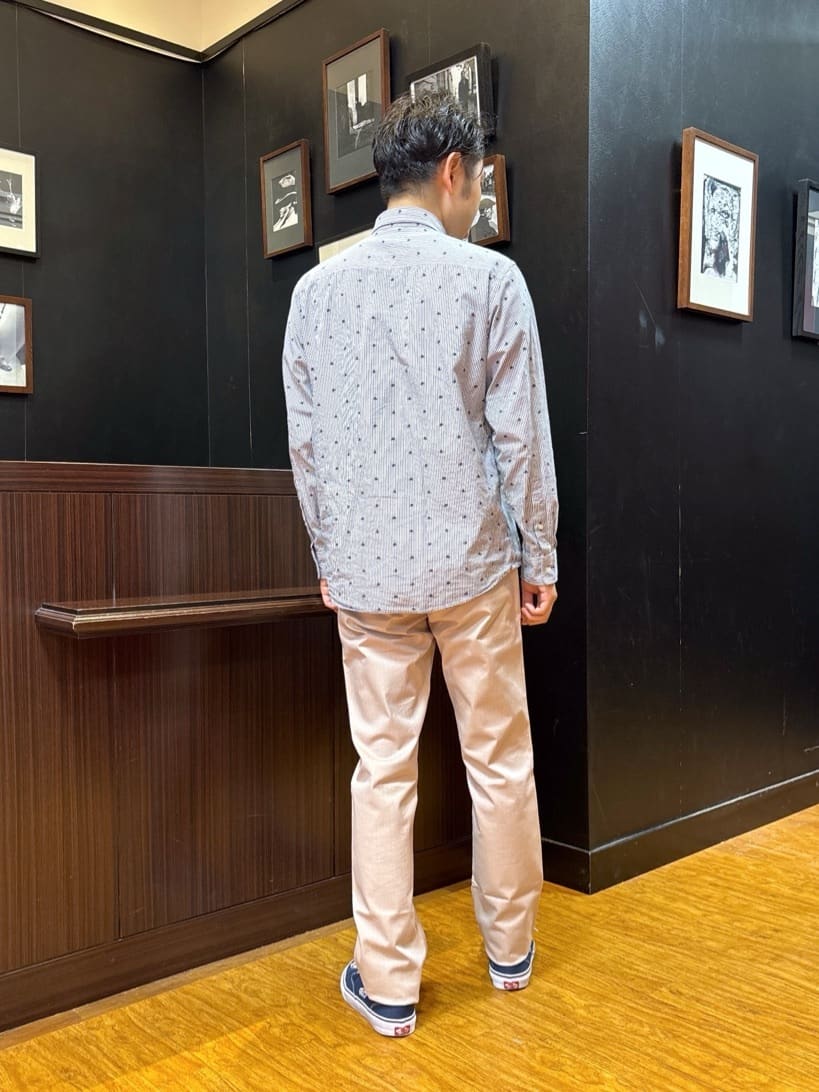 KEIさんの「TAKEO KIKUCHI｜ハットモチーフ ジャカード ストライプ シャツ」を使ったコーディネート