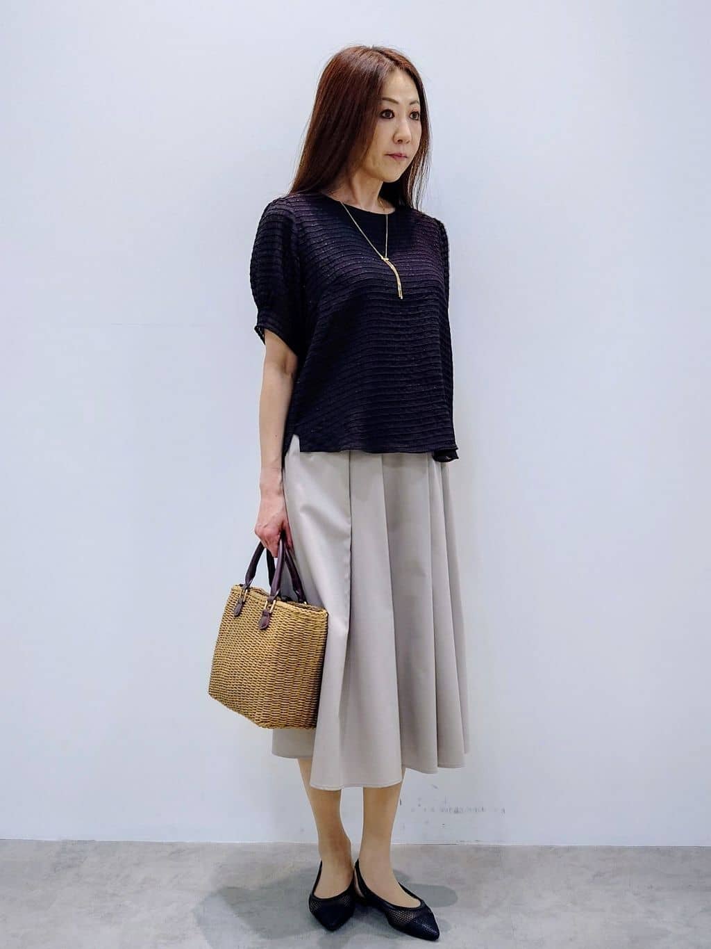 yoshiさんの「Reflect｜◆【夏SALE／手洗い可】トゥインクルボーダーブラウス」を使ったコーディネート