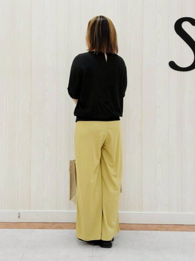 nanahachiさんの「SHOO･LA･RUE｜◆【洗える/着丈選べる/ひんやり】楽ちんなのにきれい見え カノコ タックワイドパンツ」を使ったコーディネート