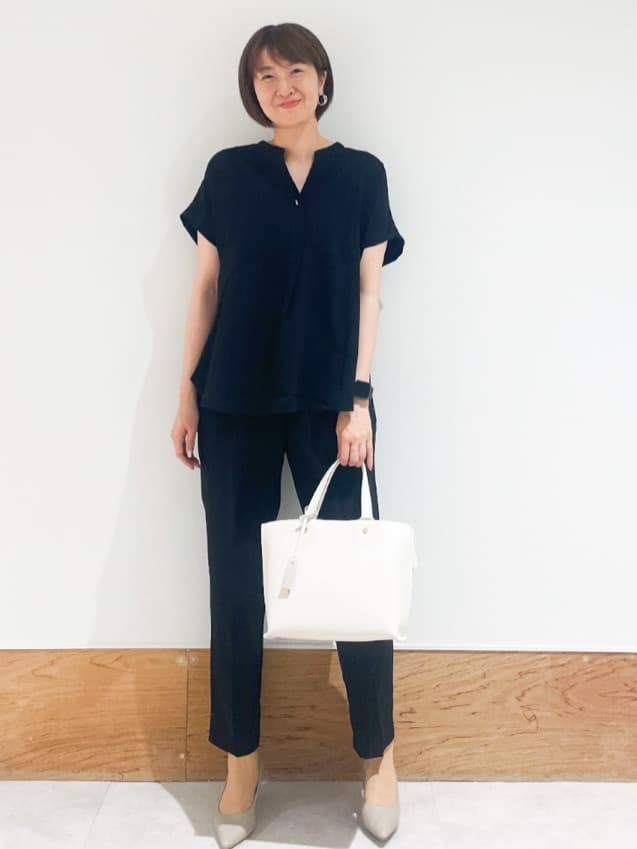 Yukinkoさんの「OPAQUE.CLIP｜《7色展開／SS-LLサイズ》ストレッチスキッパーブラウス／セットアップ対応【洗濯機洗い可／防シワ】」を使ったコーディネート