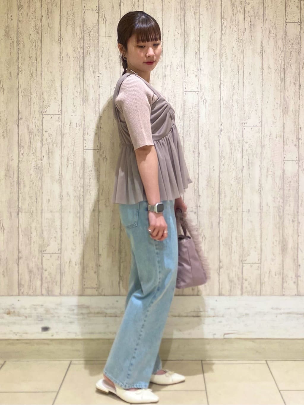 KARENさんの「index｜《丈が選べる》ストレートデニムパンツ【洗濯機洗い可】」を使ったコーディネート