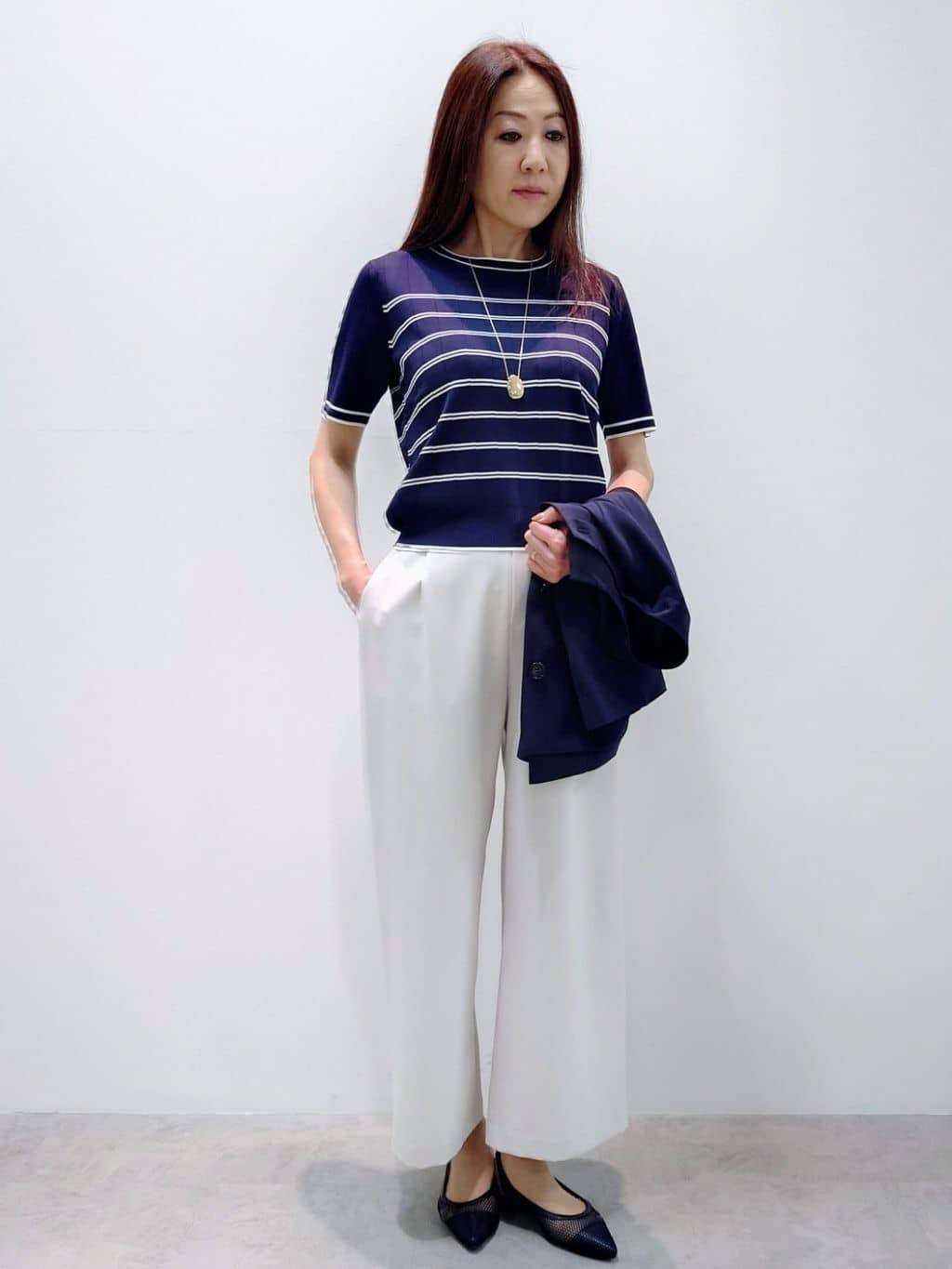 yoshiさんの「Reflect｜◆【UVカット／接触冷感／洗える／セットアップ可】クルーネックジャケット」を使ったコーディネート