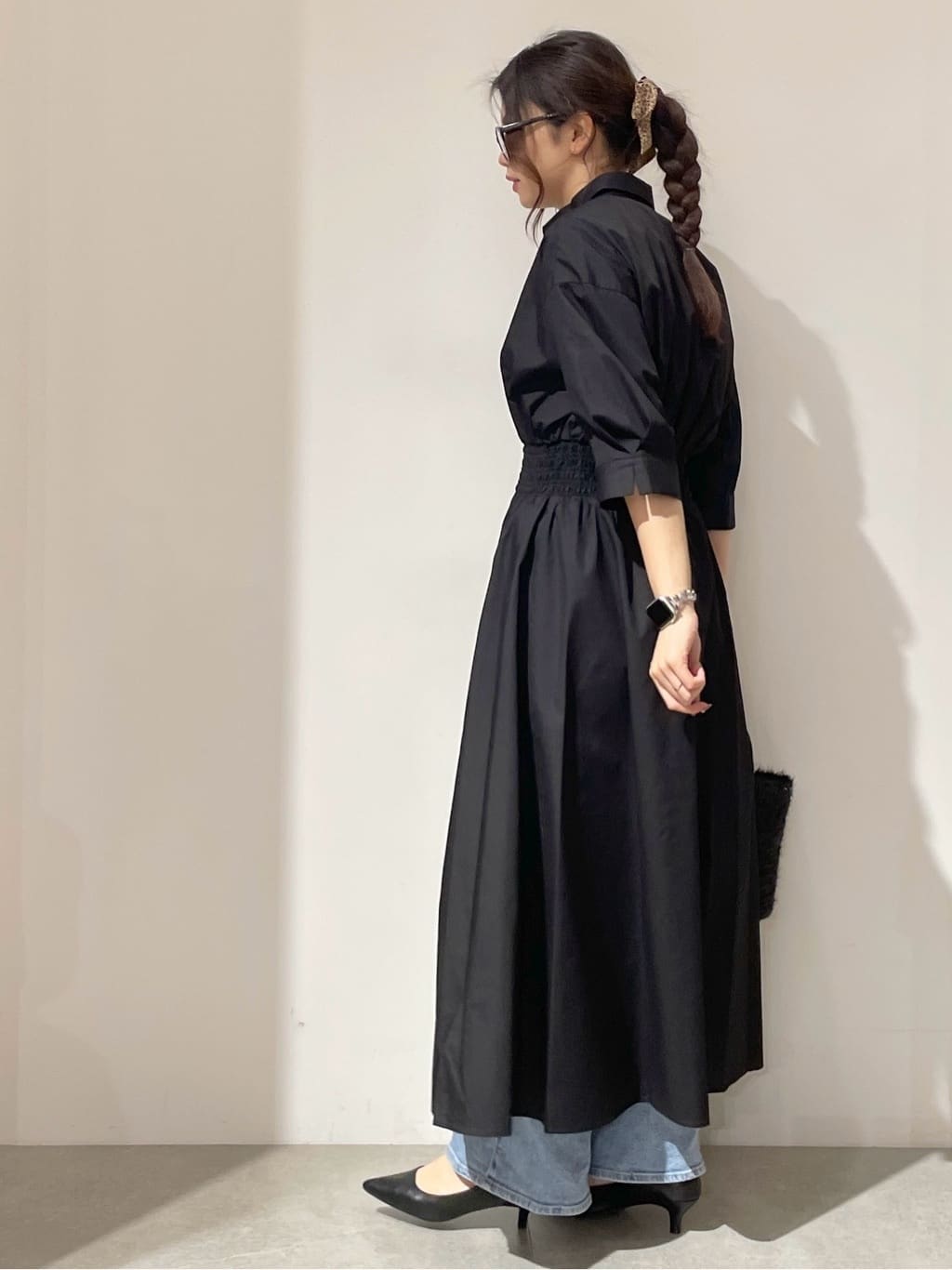 kanahoさんの「OPAQUE.CLIP｜◆《5色展開》フィット＆フレアシャツワンピース【洗濯機洗い可】」を使ったコーディネート