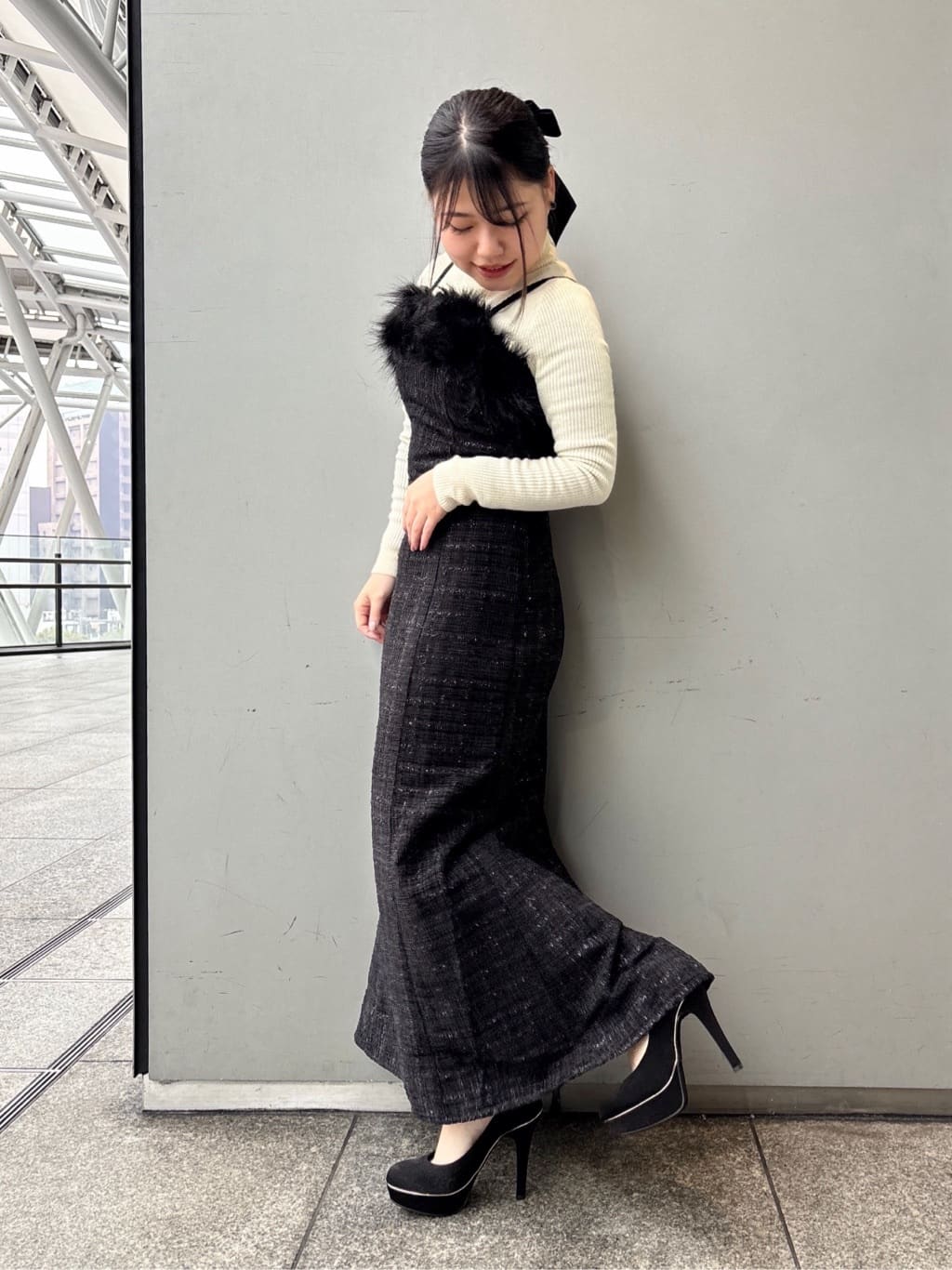 まっきーさんの「ESPERANZA｜2WAY超ハイヒール厚底パンプス」を使ったコーディネート