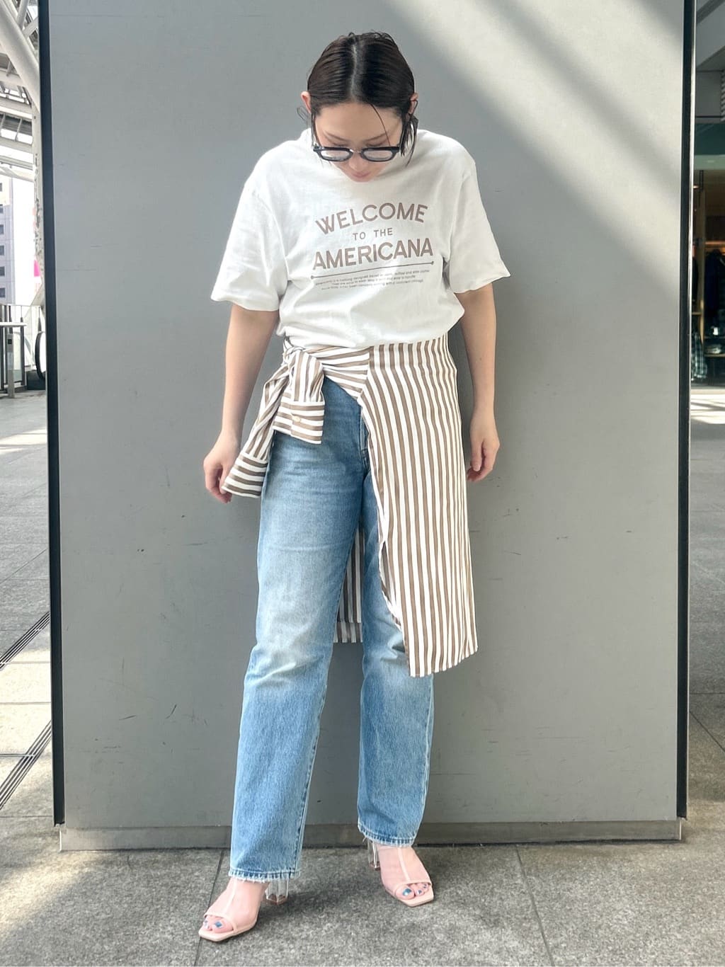 machikoさんの「ESPERANZA｜チュールメッシュクリアヒールミュール」を使ったコーディネート