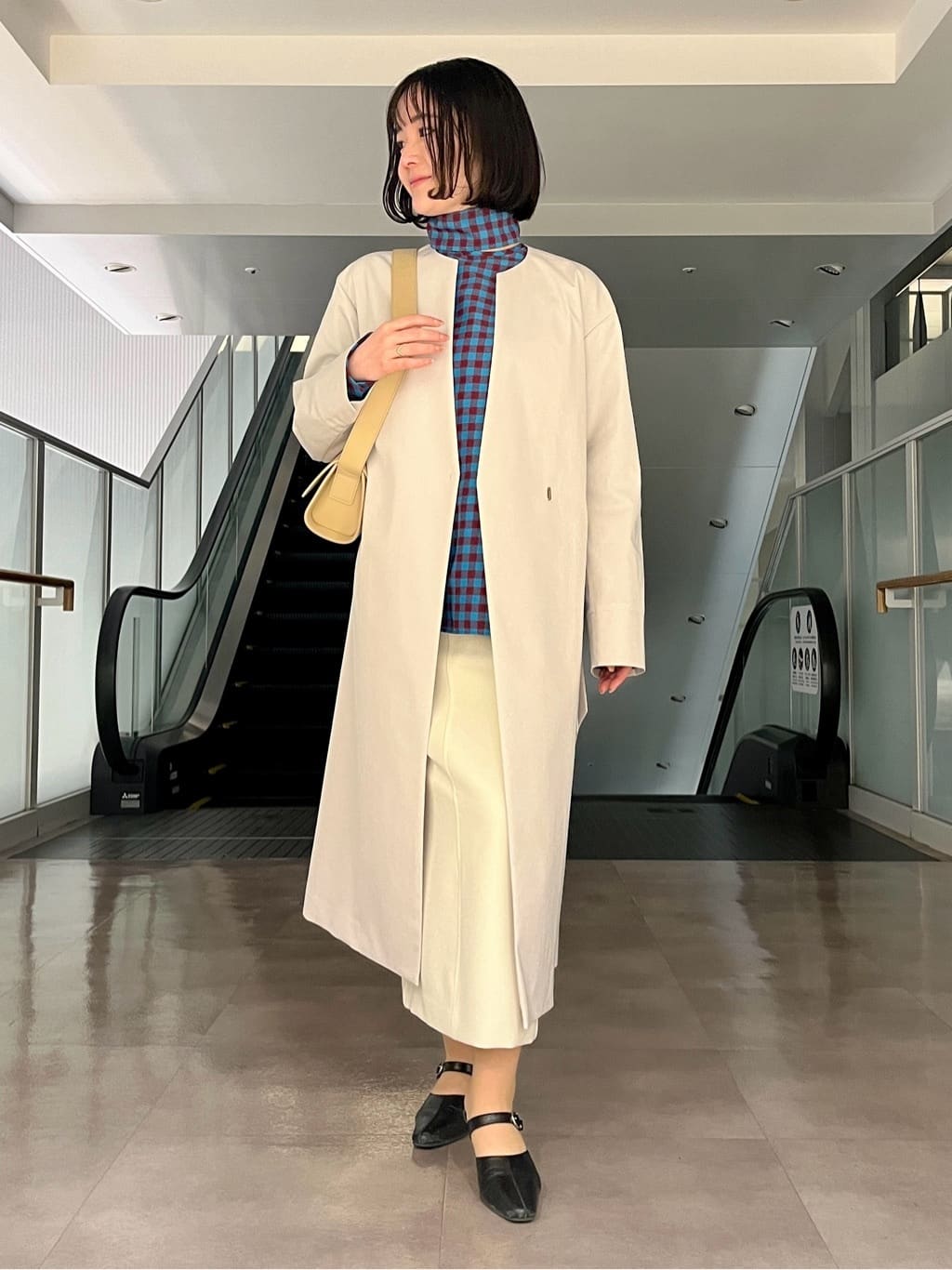 ちりんさんの「UNTITLED｜◆【セットアップ可能】ギンガムチェック ブラウス」を使ったコーディネート