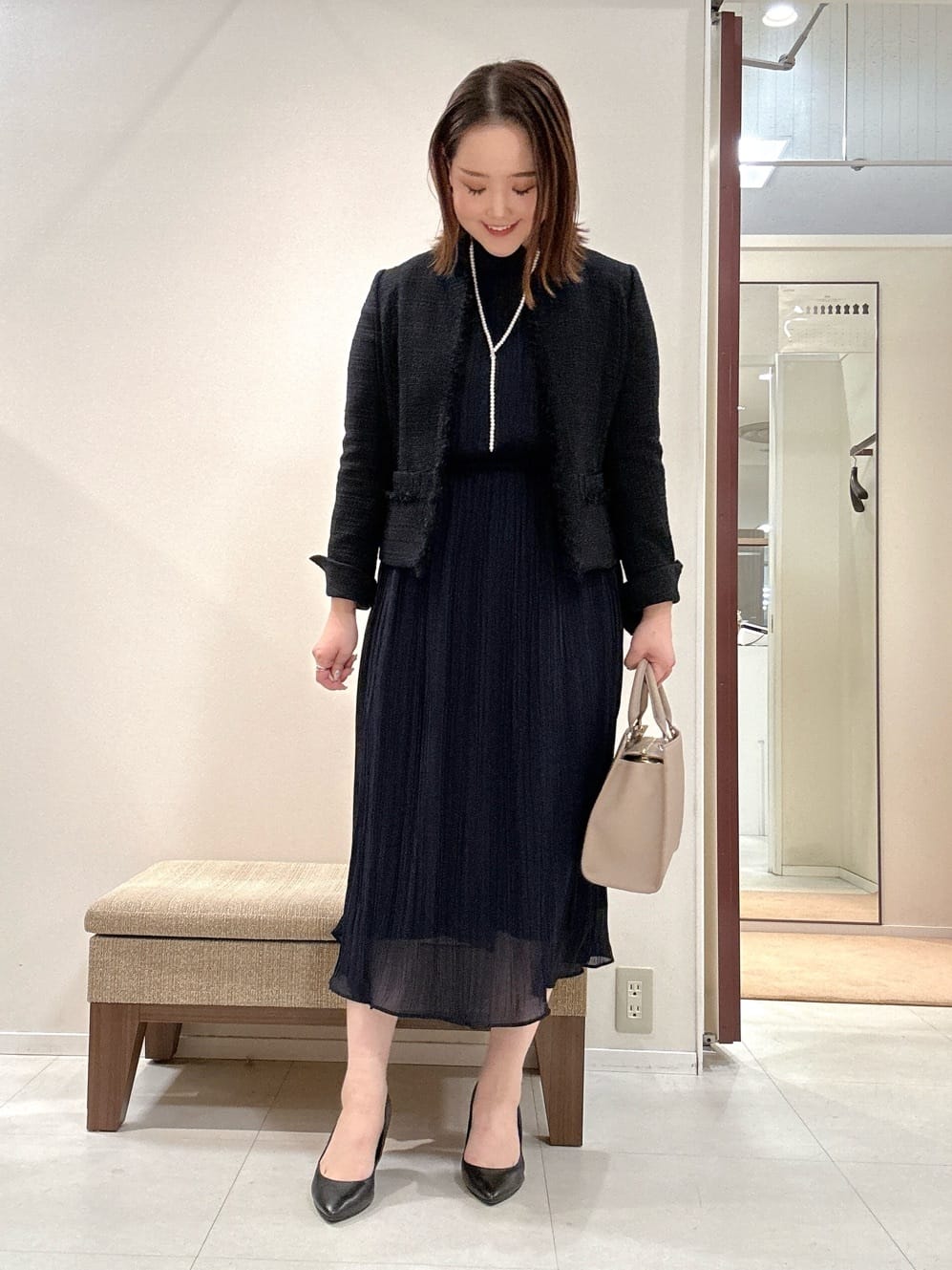 YUIさんの「UNTITLED｜【セレモニー】パール調フリークリップネックレス」を使ったコーディネート