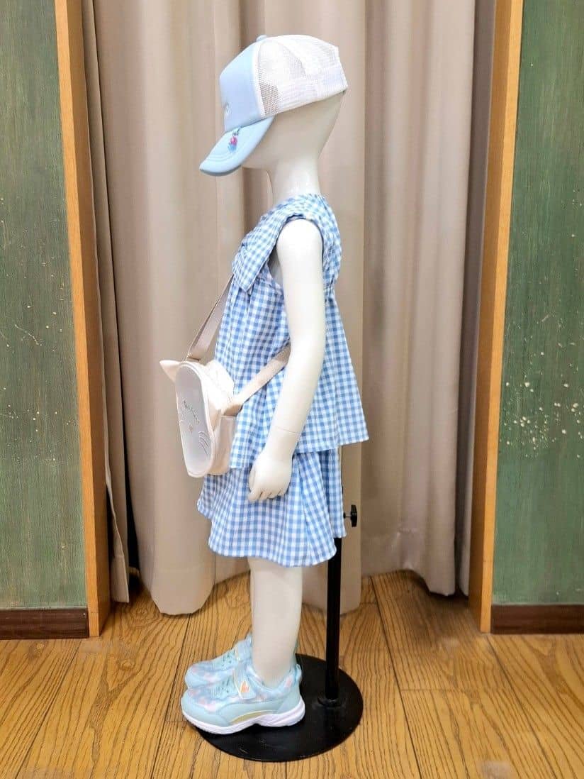 haruさんの「SHOO･LA･RUE｜◆【100-150cm】着るだけでコーデが決まる ギンガムチェックセットアップ」を使ったコーディネート