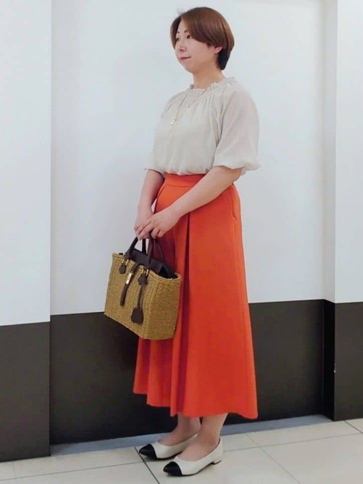 じゅりさんの「Reflect｜◆【洗える】タックスカート風ワイドパンツ」を使ったコーディネート