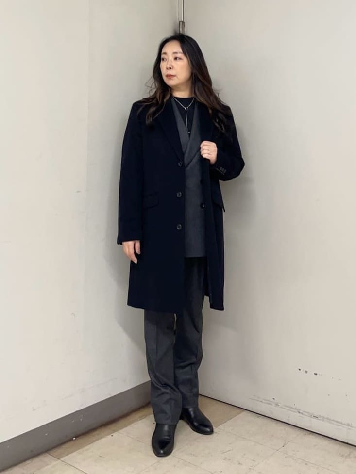 iwさんの「TAKEO KIKUCHI｜ウールカシミヤブレンド チェスターコート」を使ったコーディネート