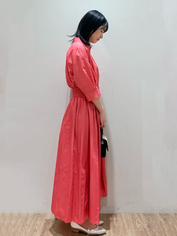 momokoさんの「OPAQUE.CLIP｜◆《5色展開》フィット＆フレアシャツワンピース【洗濯機洗い可】」を使ったコーディネート