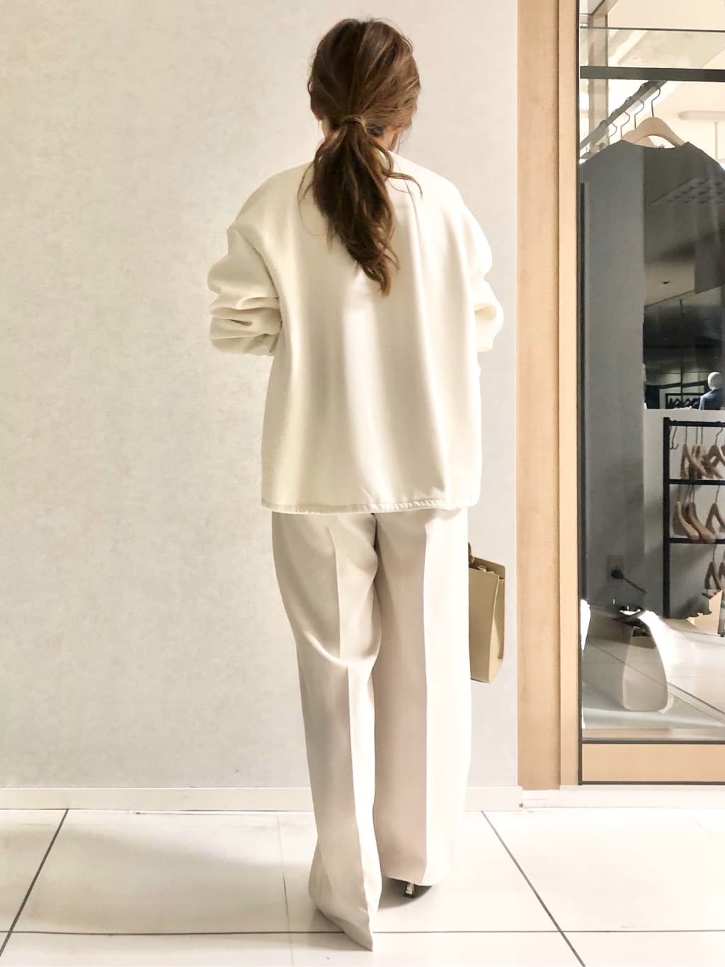 sayuさんの「UNTITLED｜◆【洗える/春の軽羽織り】ダンボール ノーカラーブルゾン」を使ったコーディネート