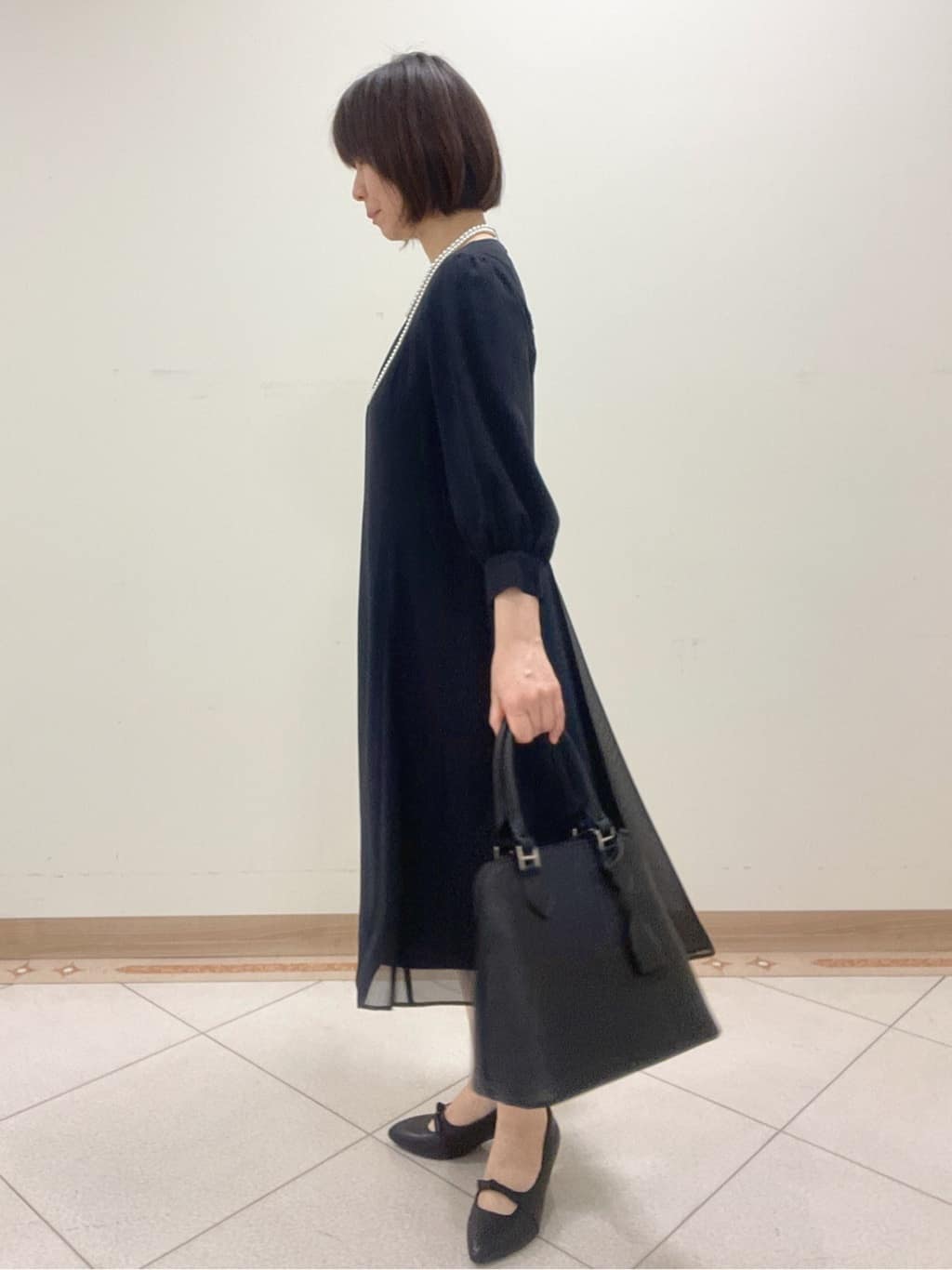 hanaさんの「Reflect｜◆【フォーマル/洗える】フィット＆フレアジョーゼットワンピース」を使ったコーディネート