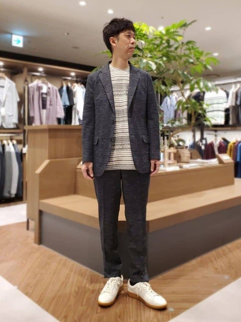 ishidaさんの「TAKEO KIKUCHI｜【尾州織】リネンブレンド メッシュ ジャケット」を使ったコーディネート