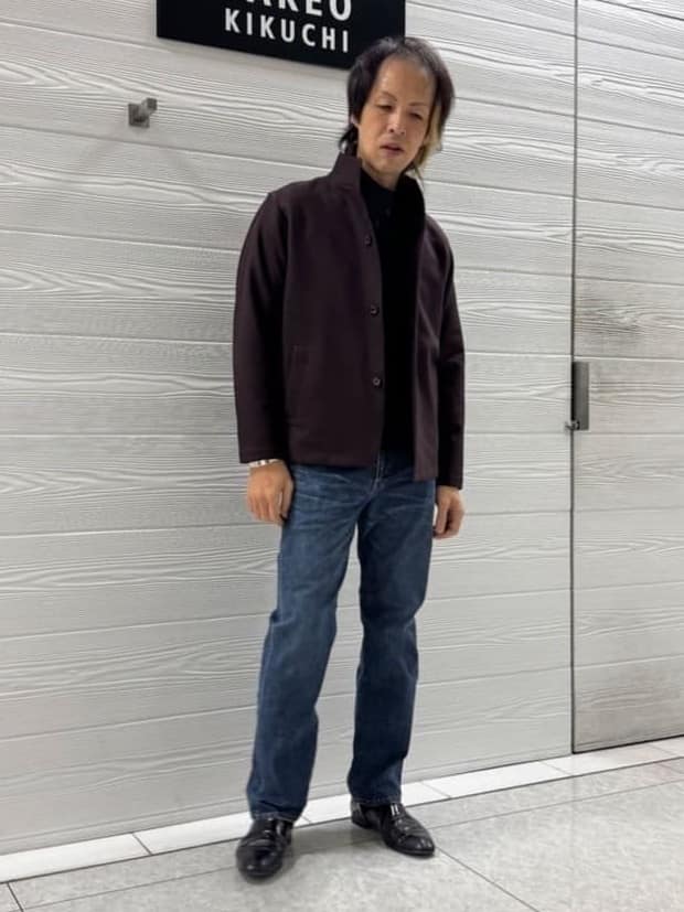 井出恭輔さんの「TAKEO KIKUCHI｜【DOWN FABRIC】ダウンファブリック スタンドカラーブルゾン」を使ったコーディネート