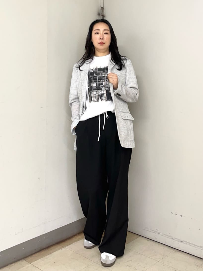 iwさんの「TAKEO KIKUCHI｜【尾州織】リネンブレンド メッシュ ジャケット」を使ったコーディネート