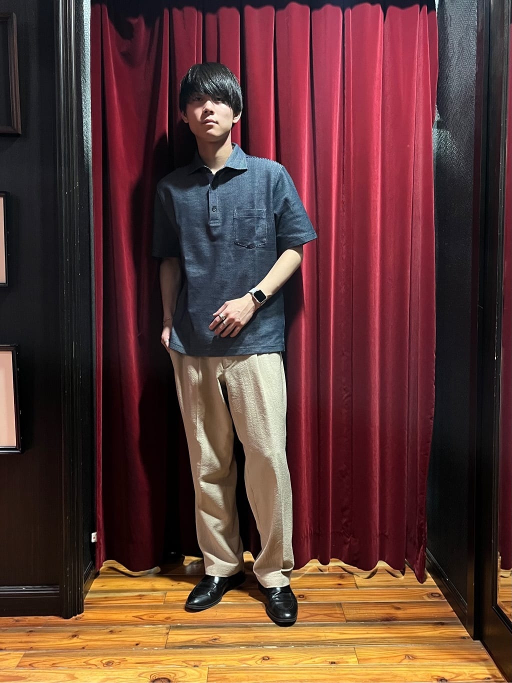 うっちーさんの「TAKEO KIKUCHI｜【抗菌防臭／9色5サイズ展開】ハニカムメランジ ポロシャツ」を使ったコーディネート