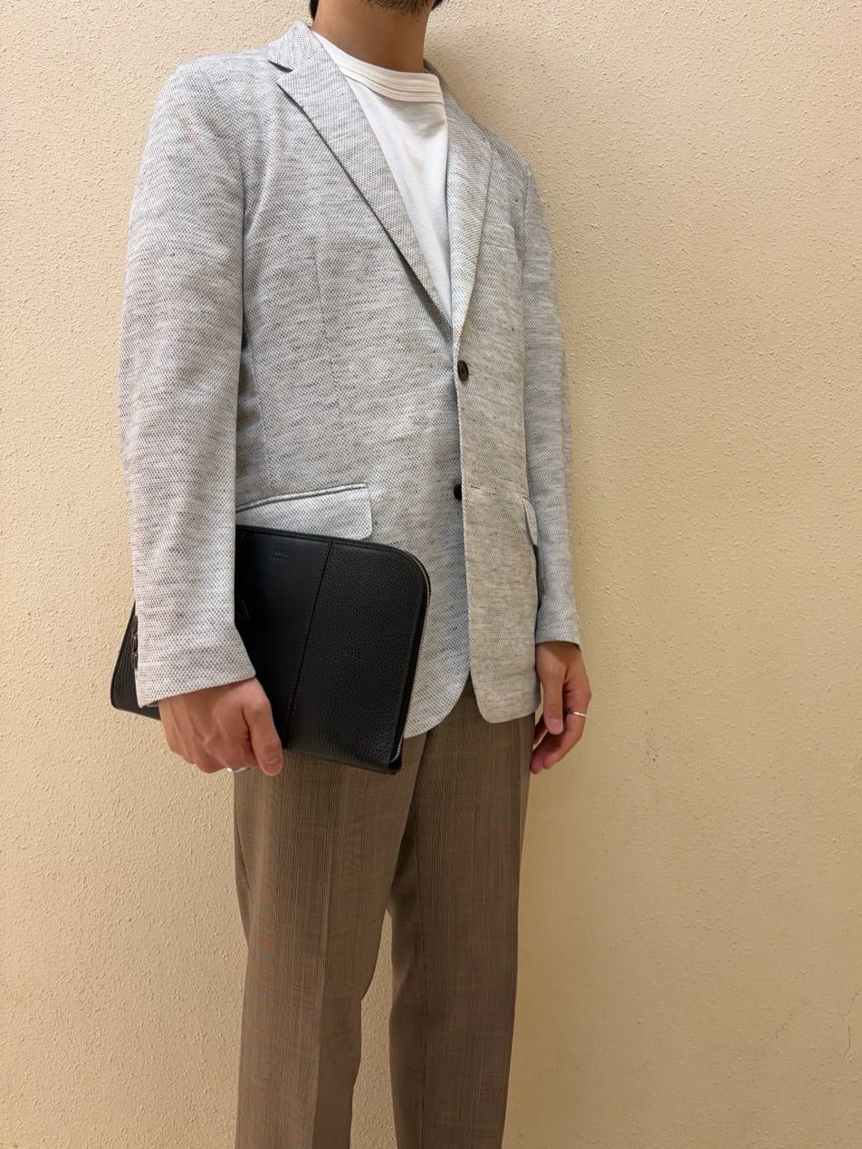 及川さんの「TAKEO KIKUCHI｜【尾州織】リネンブレンド メッシュ ジャケット」を使ったコーディネート