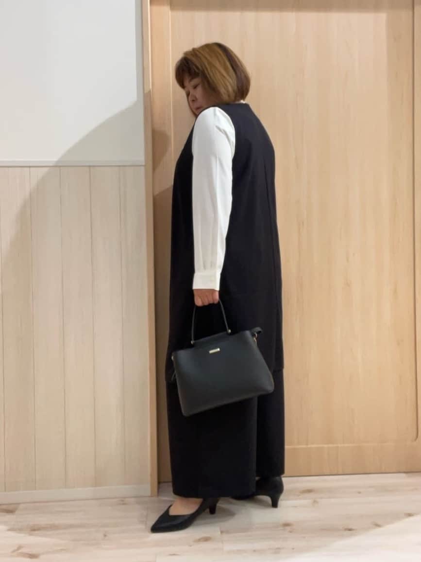 ポンさんの「SHOO･LA･RUE｜◆【洗える/S-3L/セットアップ可】セレモニーや通勤にも カットジョーゼット ジレ」を使ったコーディネート